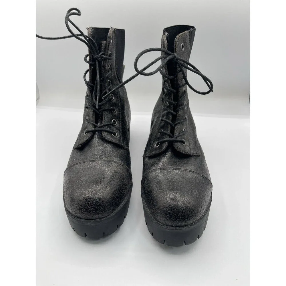 Seven7 Combat Boots Women Black Lace Up Boho Boho Size 10 New